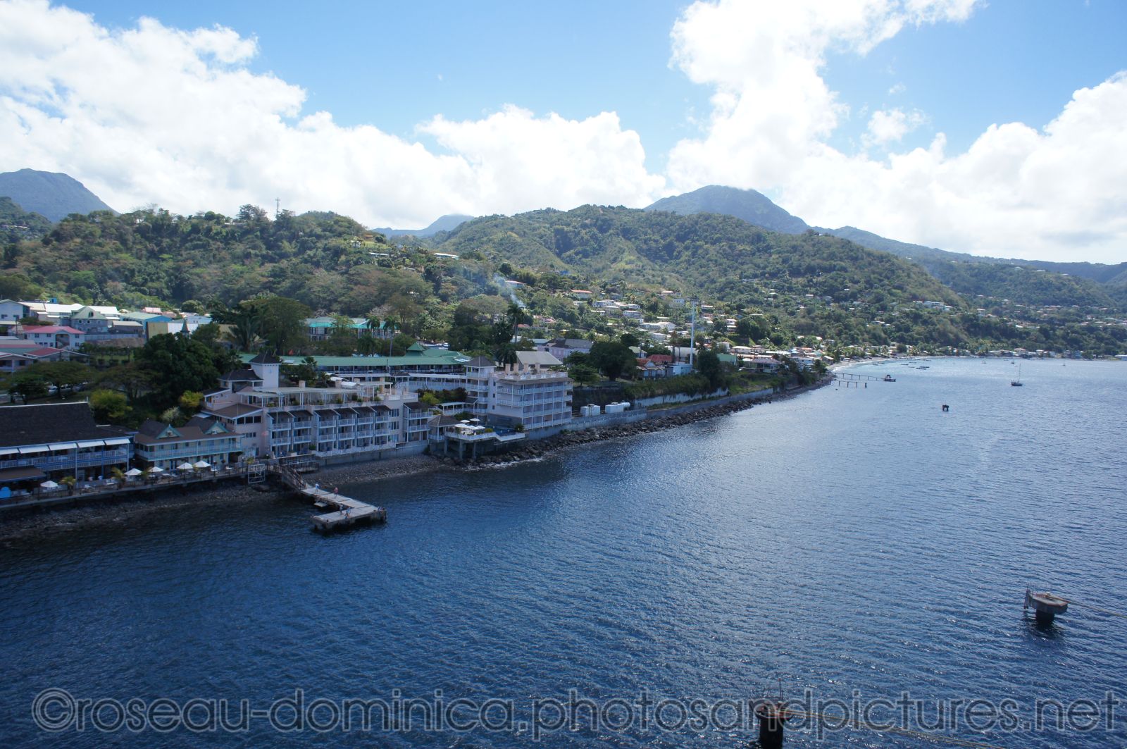 Buildings of Roseau Dominica near cruise port.jpg