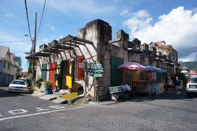 Burnt down building being used in Roseau Dominica.jpg