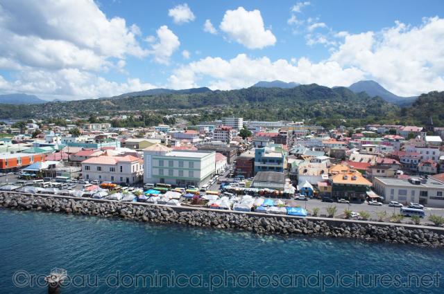 Colorful buildings and tents of Roseau Dominica.jpg