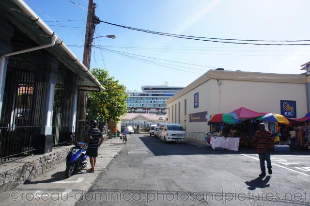 Facing the cruise port terminal in Roseau Dominica.jpg