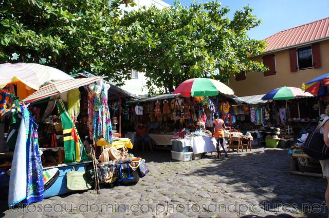 Group of merchants selling their wares in Roseau Dominica.jpg