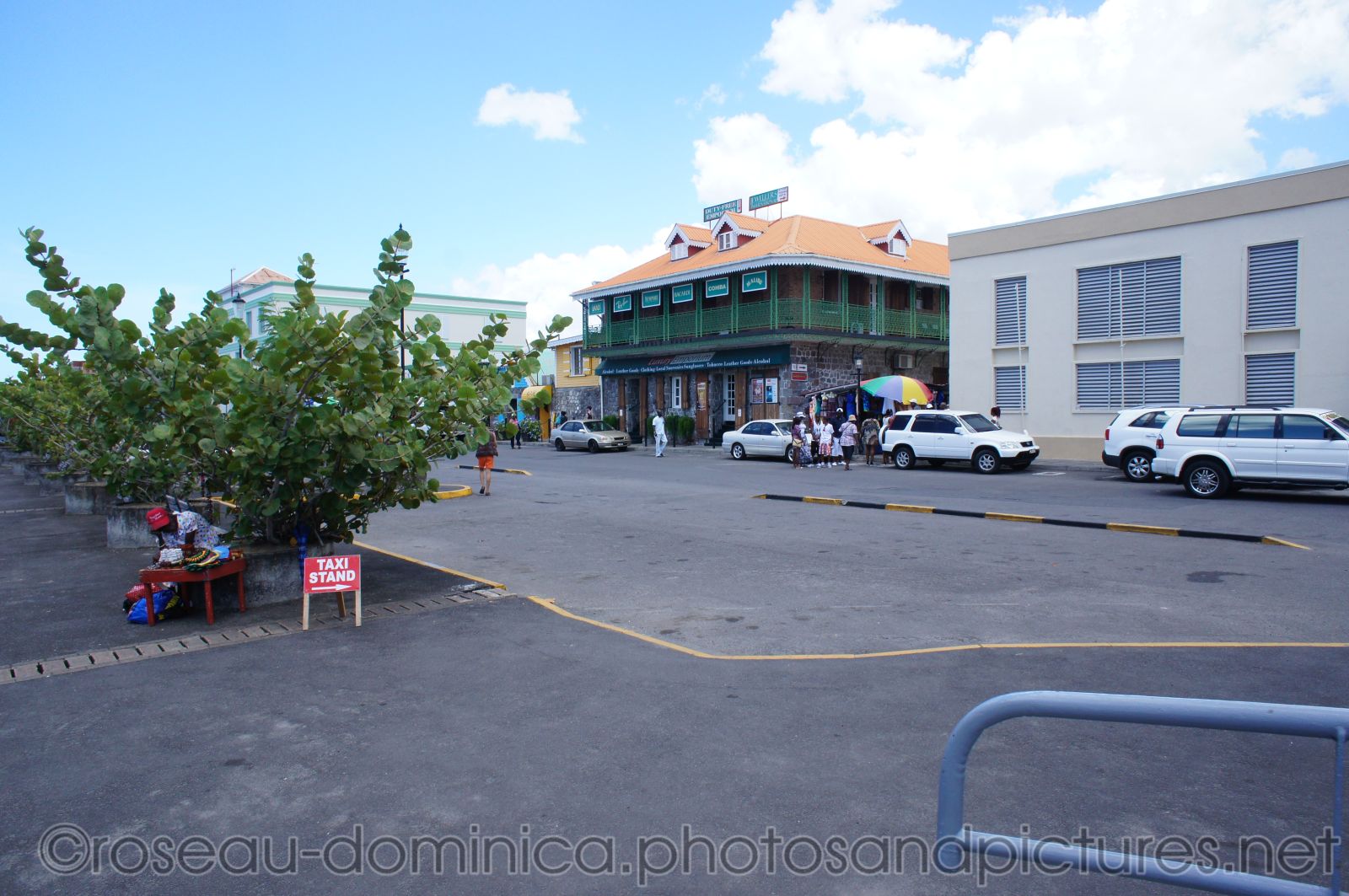 Roseau Dominica cruise port Taxi Stand area.jpg
