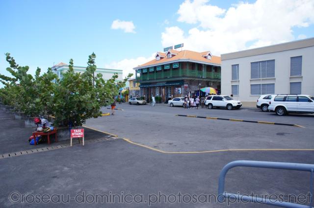 Roseau Dominica cruise port Taxi Stand area.jpg