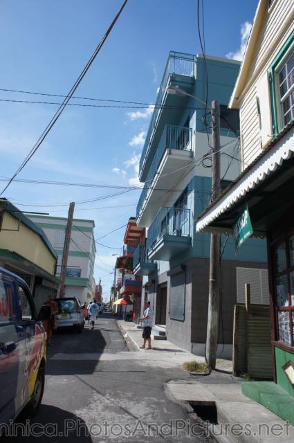 Looking down a narrow street in downtown Roseau Dominica.jpg